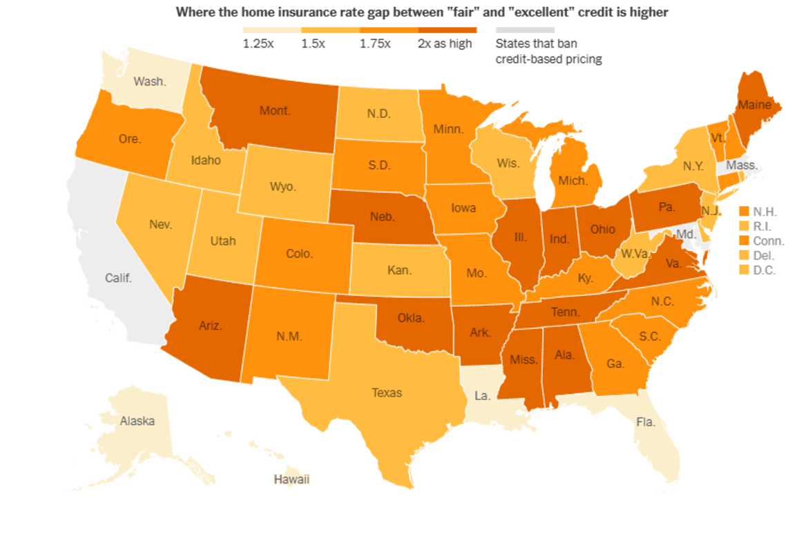Visualizing the Credit Score Penalty in Home Insurance – Center for Data Innovation