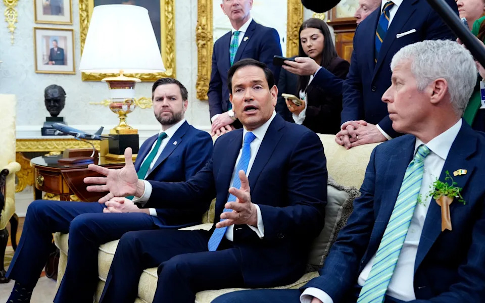 Marco Rubio (centre) said on Tuesday that Cuba needed 'new people in charge'