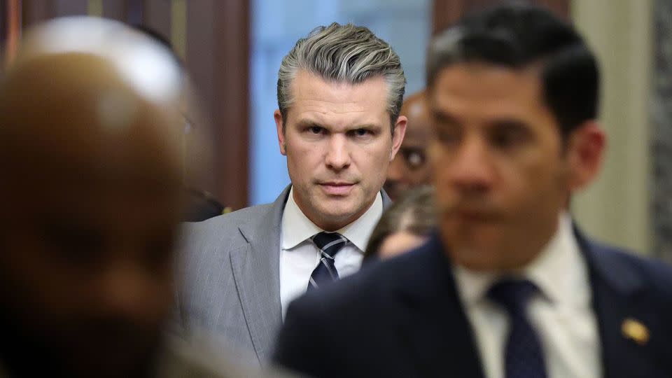 Secretary of Defense Pete Hegseth arrives to deliver Congressional briefings on Iran at the US Capitol on March 3, 2026. - Kevin Dietsch/Getty Images