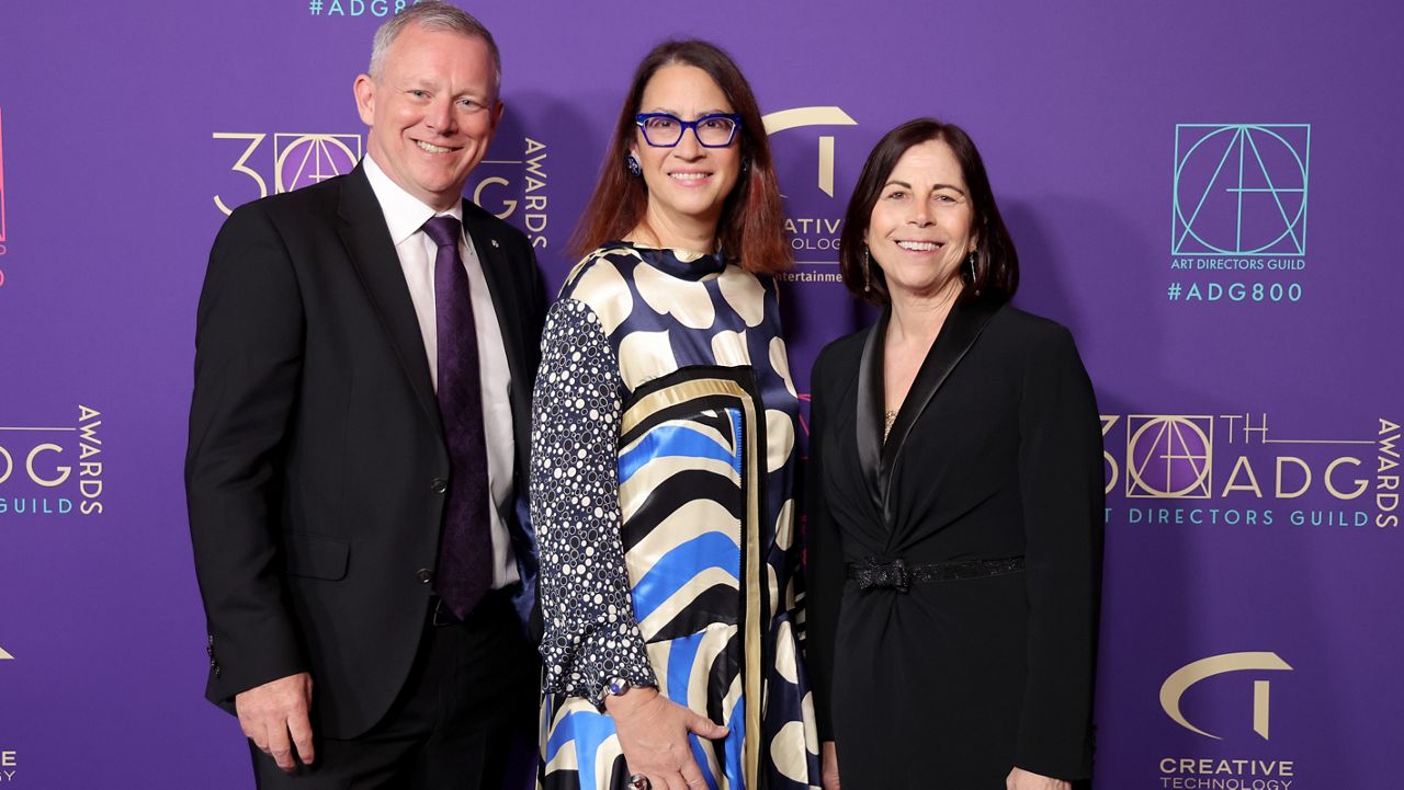 Michael F. Miller, Rep. Laura Friedman, Dina Lipton. (Chelsea Lauren/Shutterstock for ADG)