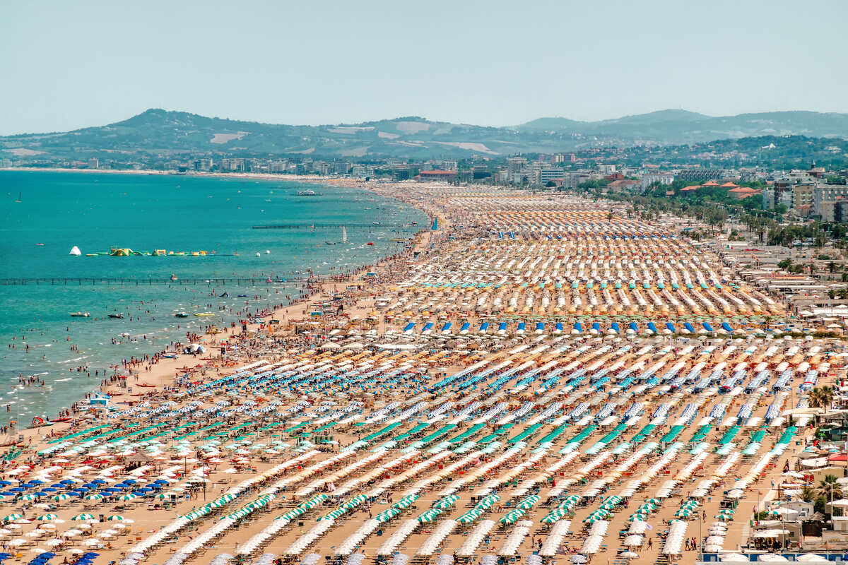 Aerial View Of Rimini Beach, Italy