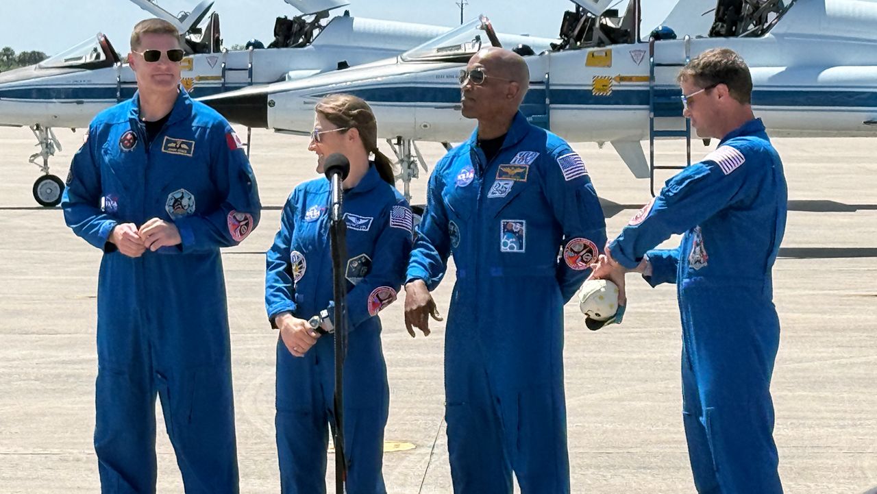 Artemis II crew arrives at Kennedy Space Center for launch