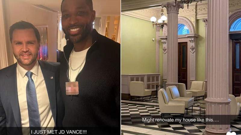 Tristan Thompson excitedly posted photos from his White House tour on social media.tristan thompson/snapchat