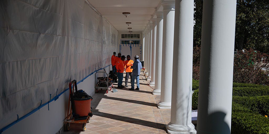 Trump’s White House Redesign Continues as He Replaces West Wing Colonnade Tiles