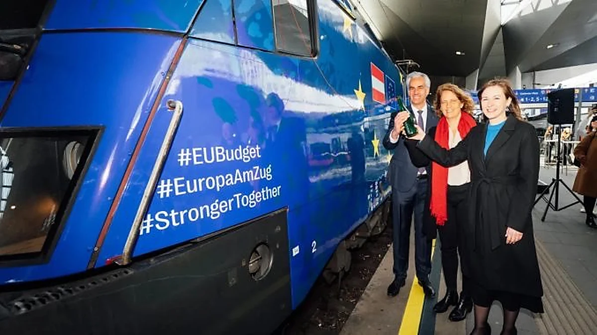 EU investment in rail infrastructure highlighted by ÖBB locomotive