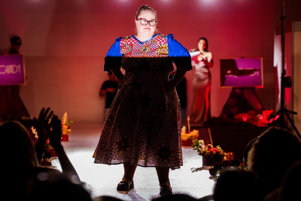 Models with Down syndrome in Romania strike a pose