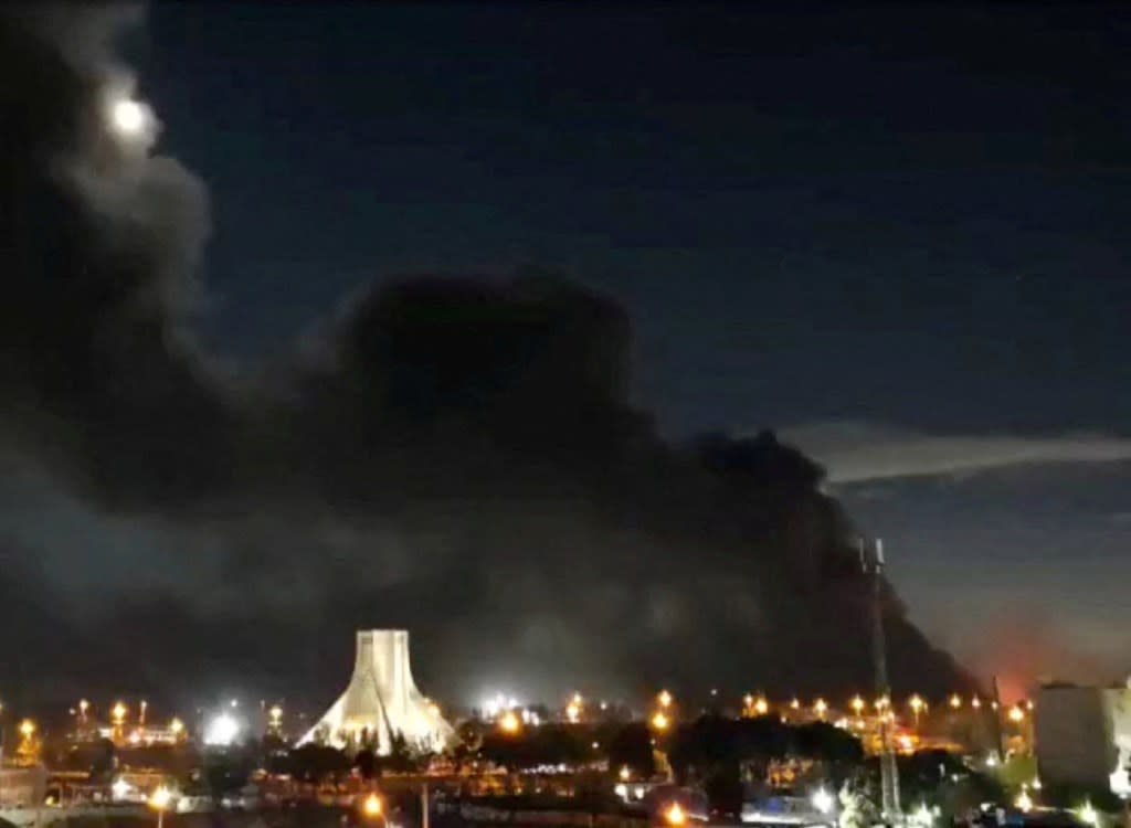 US and Israeli attacks continue to hit Tehran as President Trump’s deadline for a Tuesday peace deal looms. SOCIAL MEDIA via REUTERS