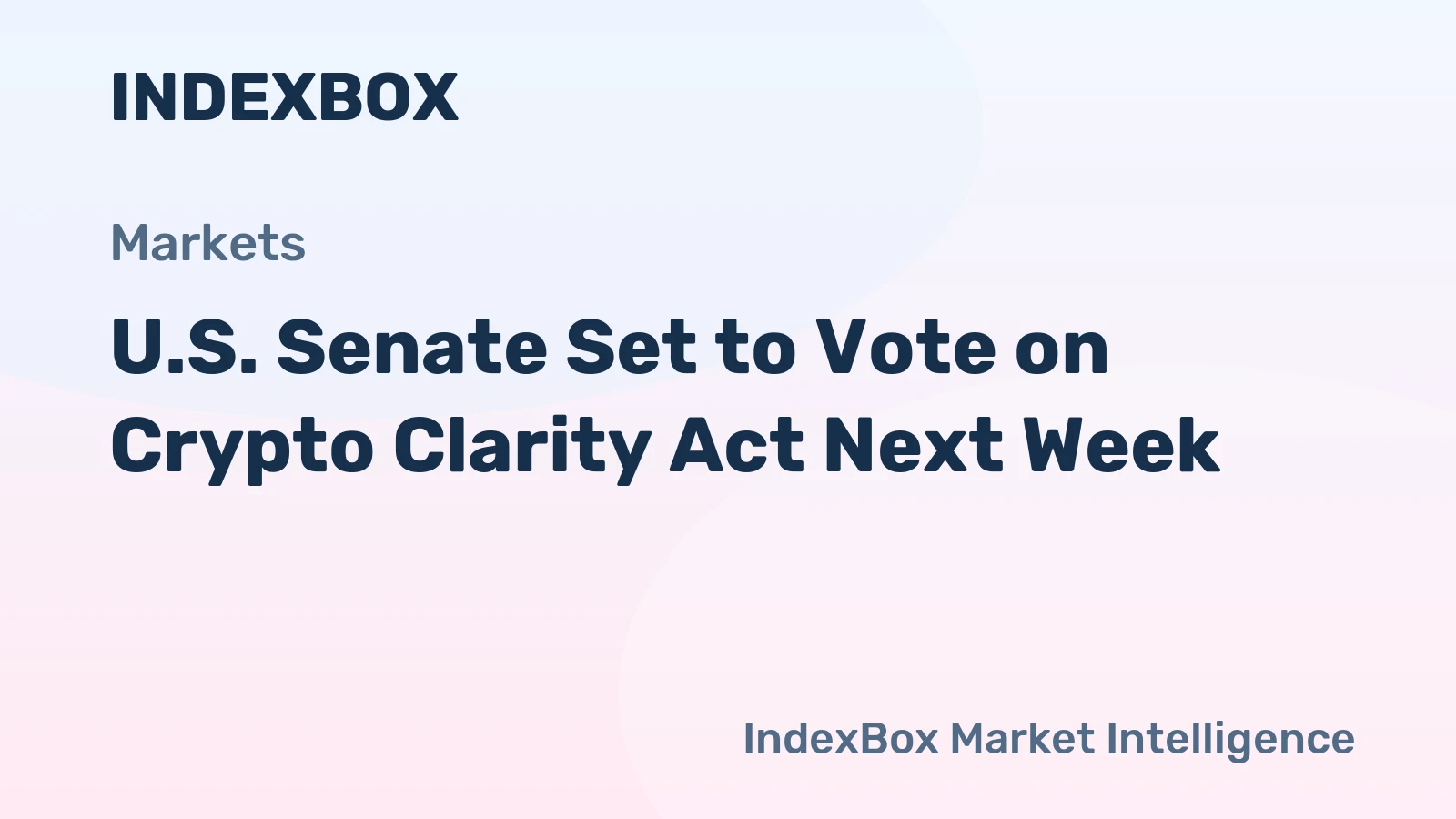 Senate Banking Committee to Consider Clarity Act for Cryptocurrency Regulation on May 14, 2026 - News and Statistics