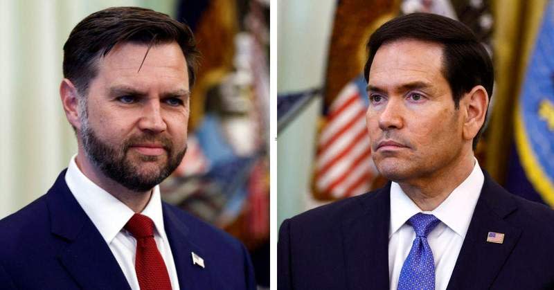 Insiders claimed J.D. Vance and Marco Rubio are 'hidden rivals' as they 'can't stand each other.'MEGA
