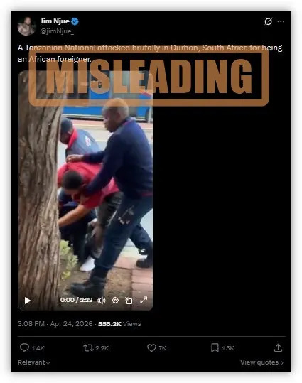 <span>Screenshot of the misleading X post, taken on April 28, 2026</span>