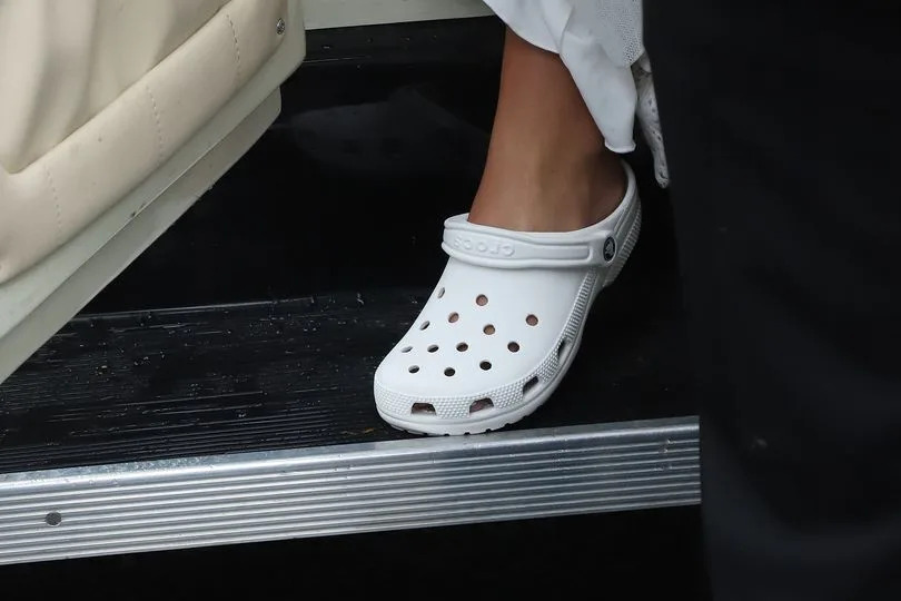 Simple and comfortable - Venezuela chose these Crocs for her wedding shoe