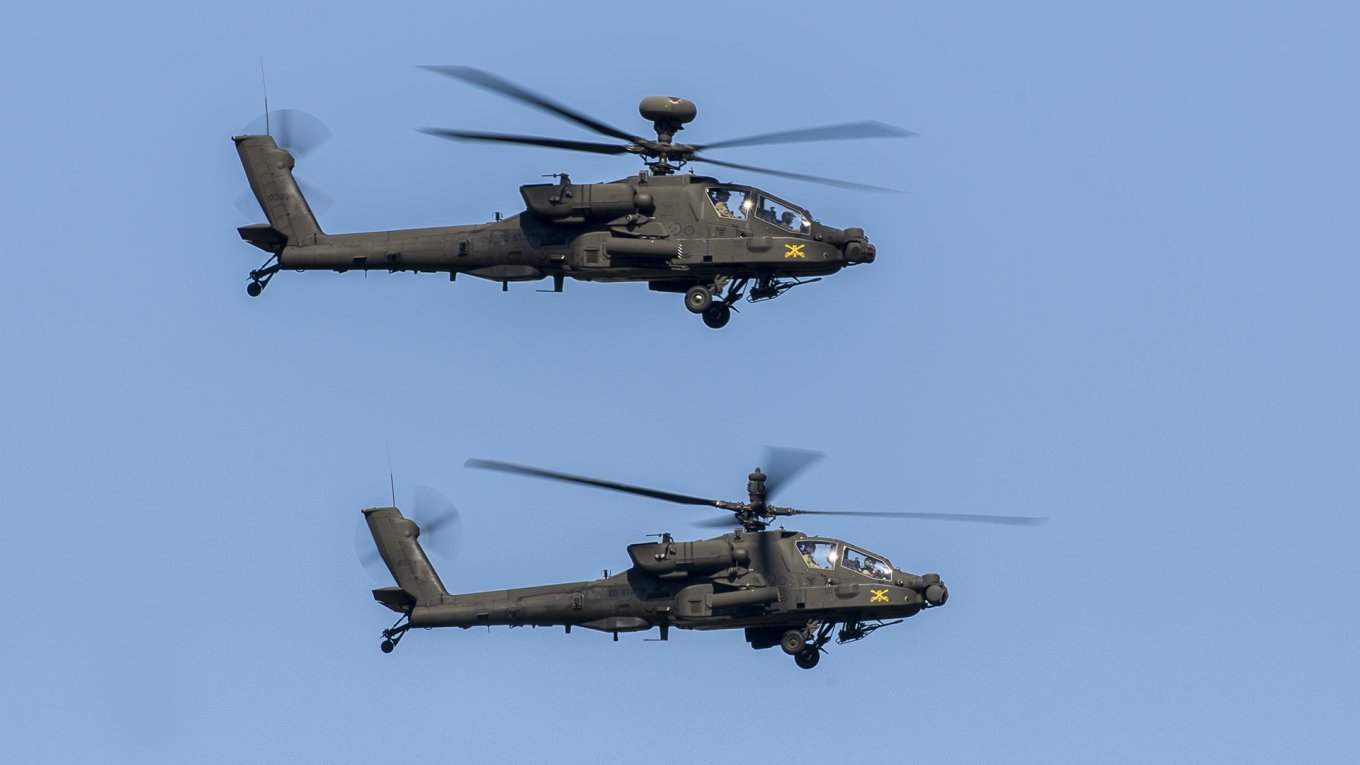 AH-64E Apache attack helicopters