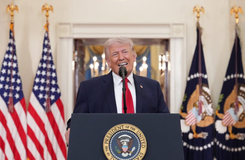 US President Donald Trump delivers an address to the nation about the Iran war at the White House in Washington, DC, US April 1, 2026.