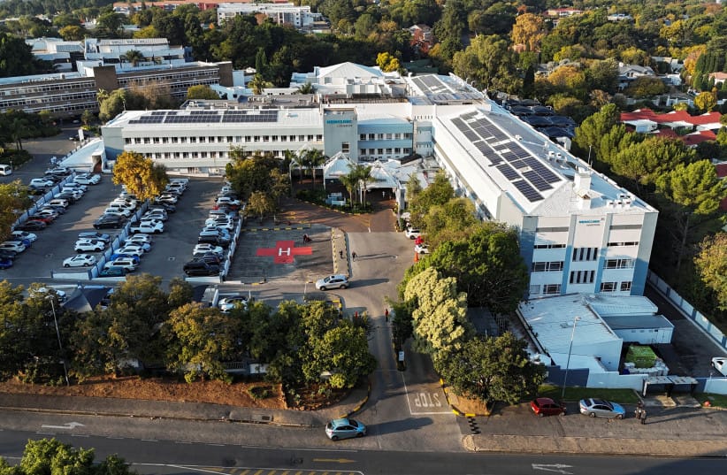 A drone view of a private health facility in Sandton, where a British national is being treated for hantavirus, in the Johannesburg Metropolitan Municipality, South Africa, May 4, 2026.