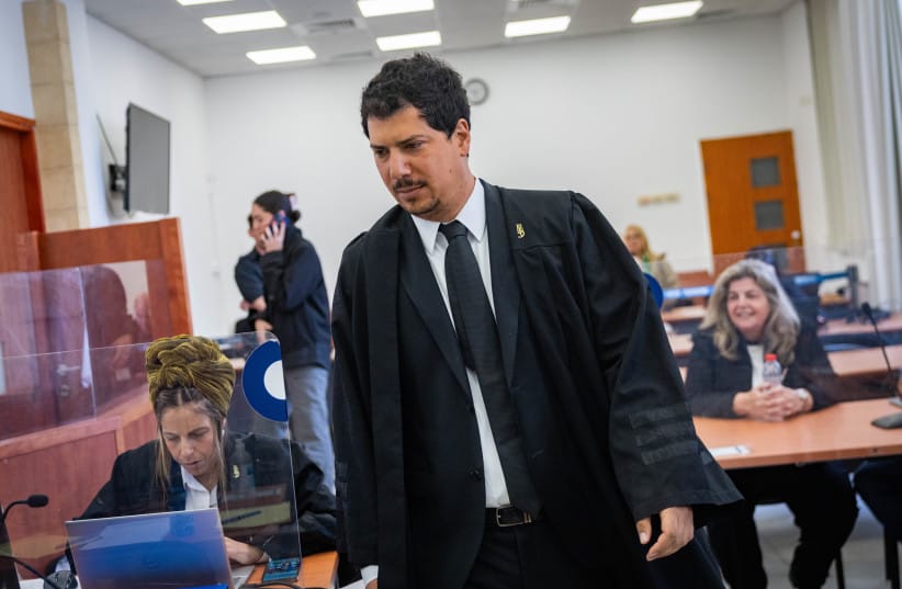 Attorney Amit Hadad arrives for a court hearing in the trial against Israeli Prime Minister Benjamin Netanyahu at the District Court in Jerusalem on May 3, 2026.