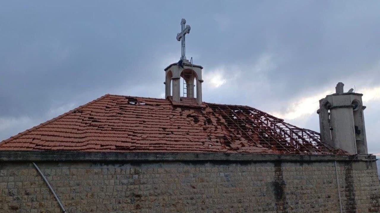 Hezbollah rockets strike a church in southern Lebanon, May 29, 2026.