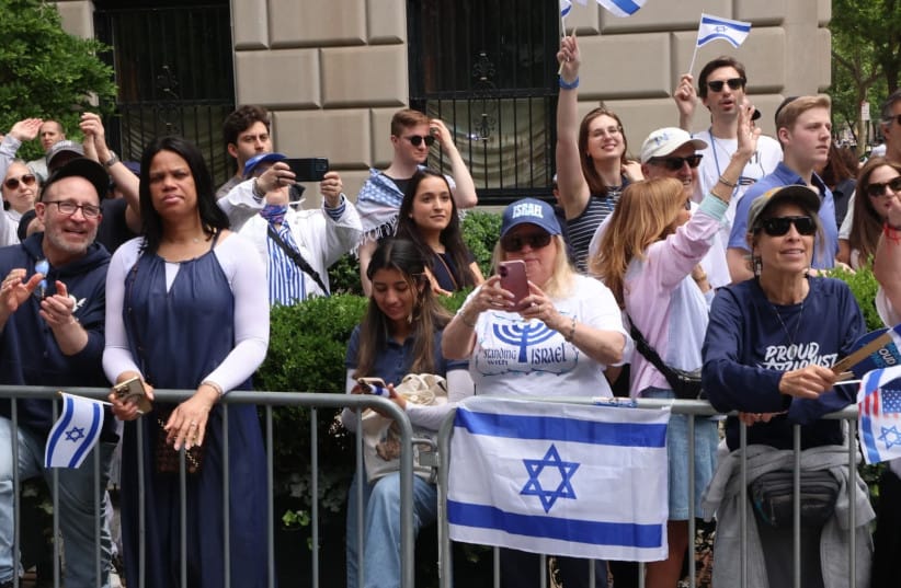 Participants attend the annual Israel Day Parade, Sunday, May 31, 2026.