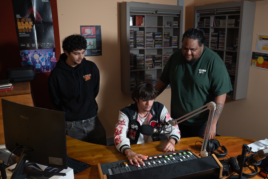 A Port Augusta broadcaster at a local radio station.