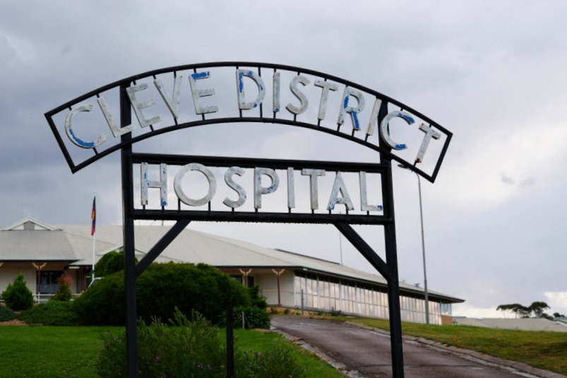 A sign reading 'Cleve District Hospital'