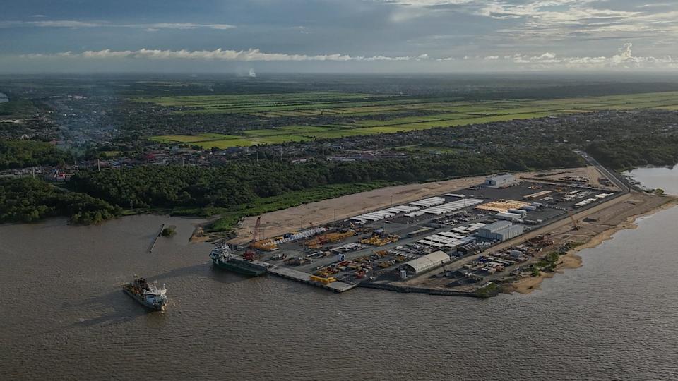 Aerial view of oil refinery