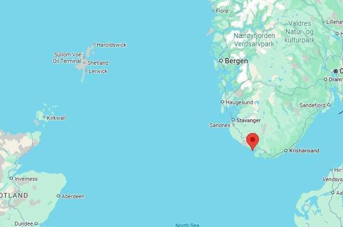 Magnus has resurfaced at Buerholmen, a tiny island off the Norwegian coast. Image courtesy of GoogleMaps.