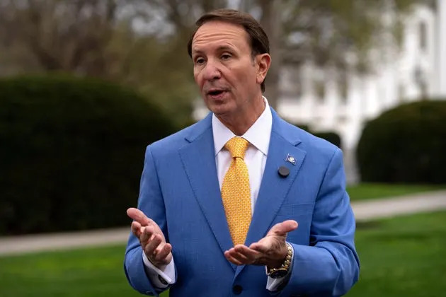 Jeff Landry, pictured at the White House in 2025, didn't do much to thaw relations between the Trump administration and Greenland during a visit this week.