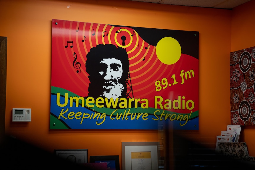A sign for Port Augusta broadcaster at Umeewarra Radio.