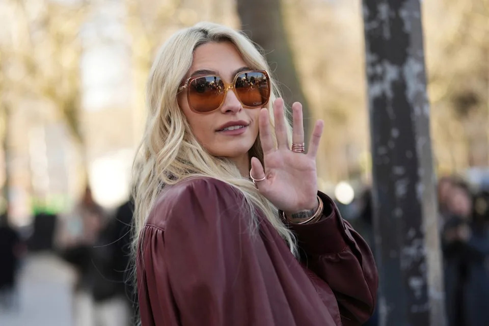 Paris Jackson leaves after the Chloe Fall/Winter 2025-2026 Womenswear collection presented Thursday, March 6, 2025. in Paris. (Photo by Scott A Garfitt/Invision/AP)