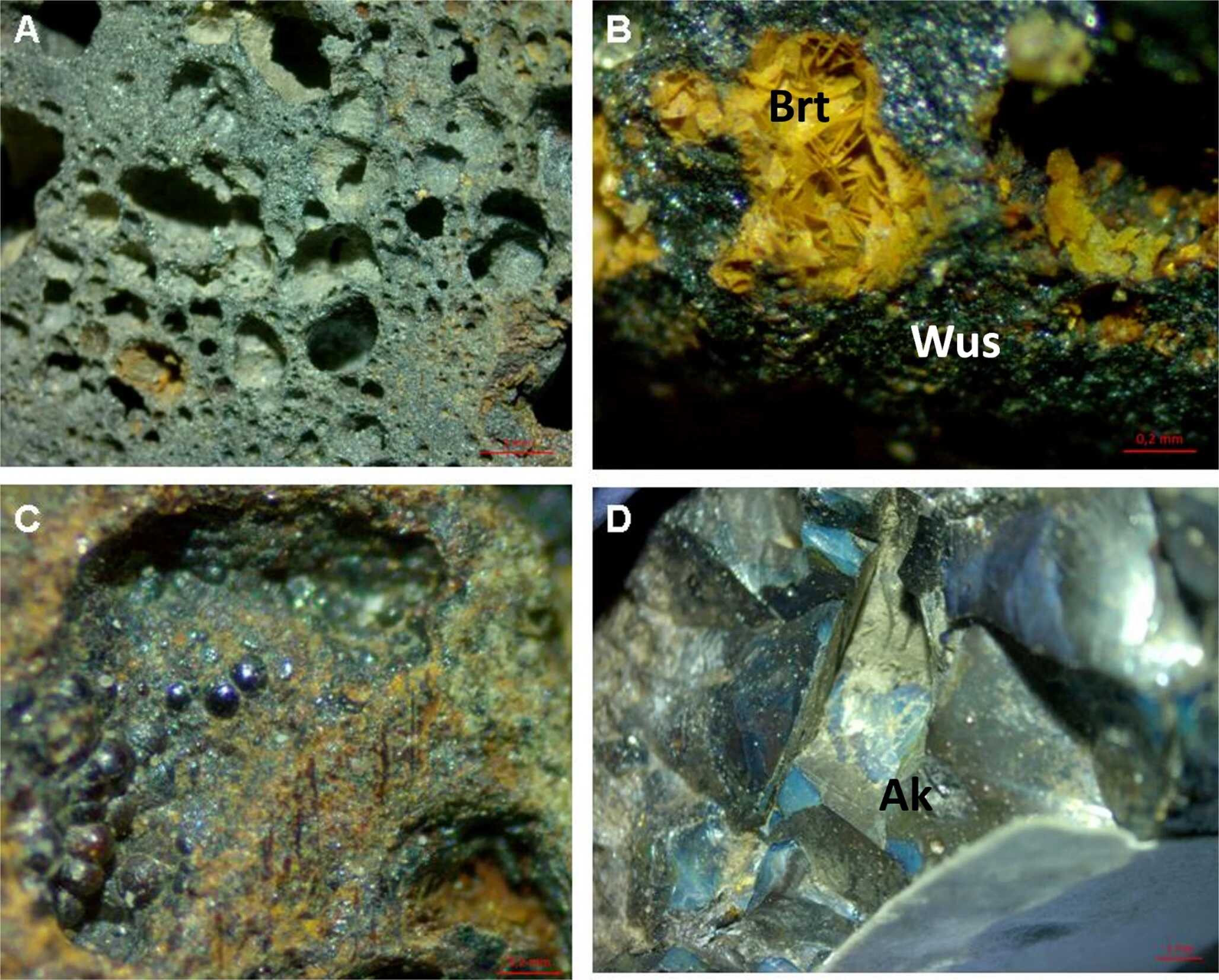 Pumiceous texture of the slag
