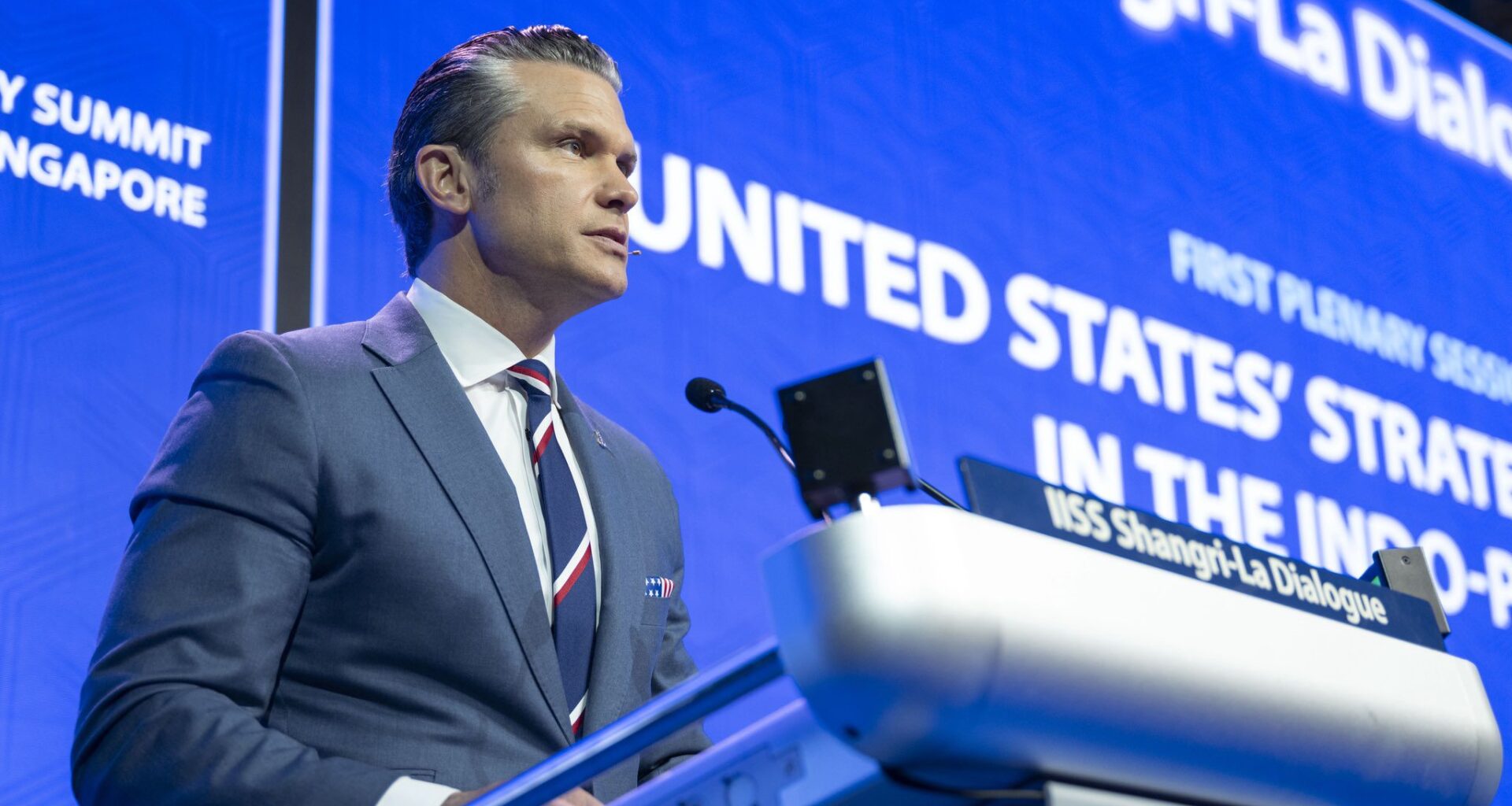 At the 2026 Shangri-La Dialogue in Singapore on May 30, US Defense Secretary Pete Hegseth told Asian allies to spend 3.5% of GDP on defence and quipped &ldquo;more ships, less Shangri-La.&rdquo;.jpeg