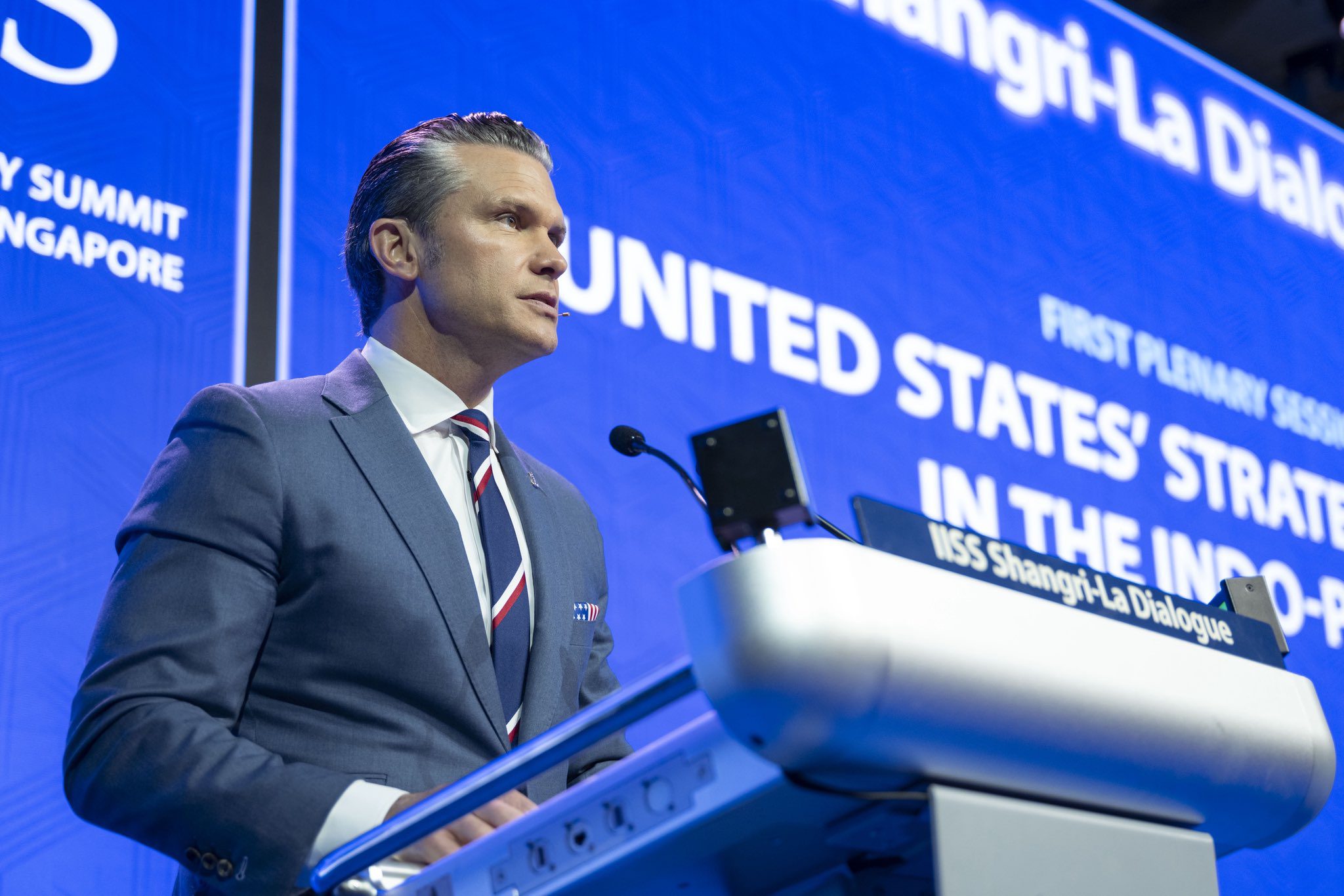 At the 2026 Shangri-La Dialogue in Singapore on May 30, US Defense Secretary Pete Hegseth told Asian allies to spend 3.5% of GDP on defence and quipped “more ships, less Shangri-La.”.jpeg