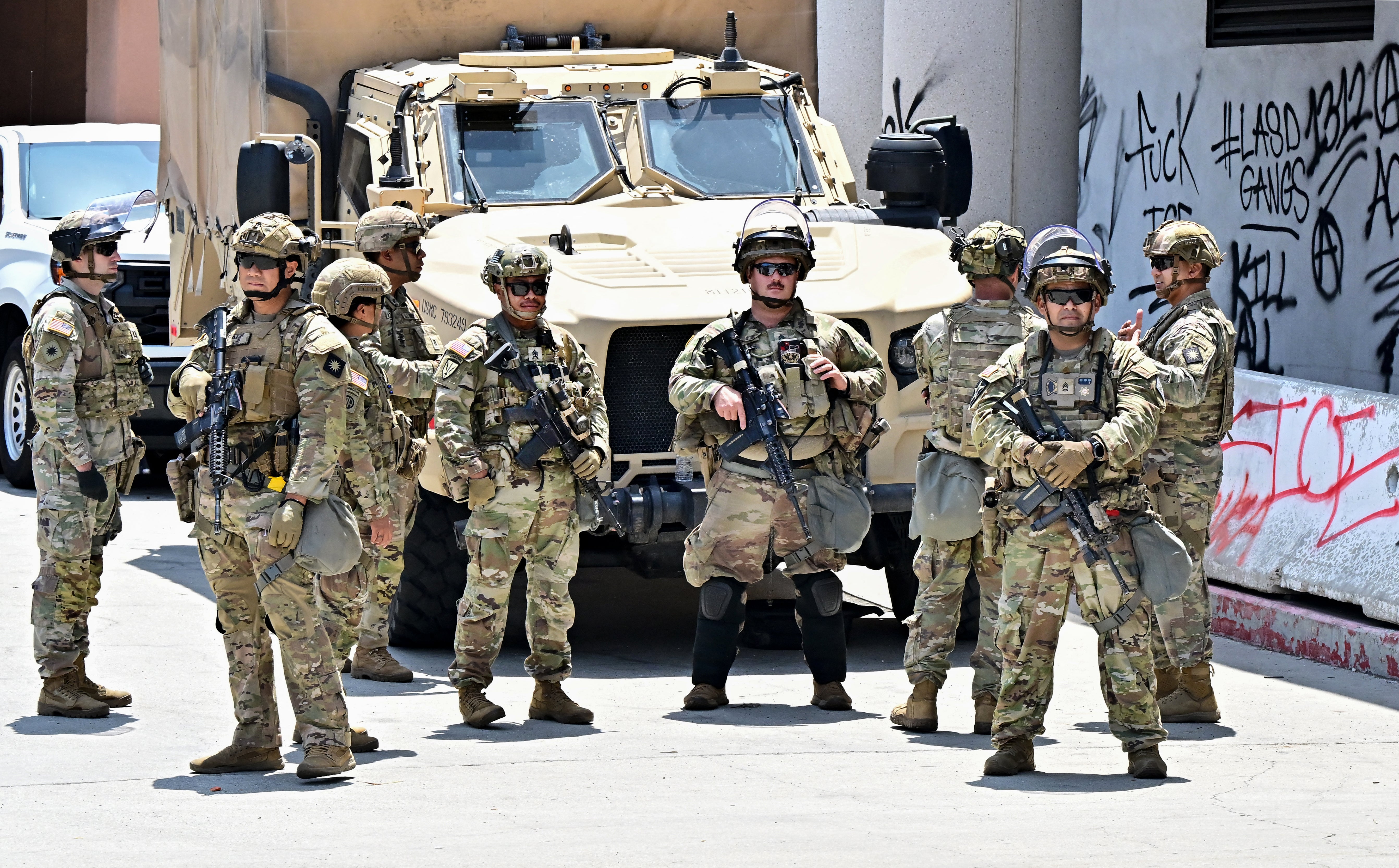 National Guard troops were deployed to Los Angeles to support federal law enforcement agents and defend federal buildings during protests against the Trump administration’s agenda