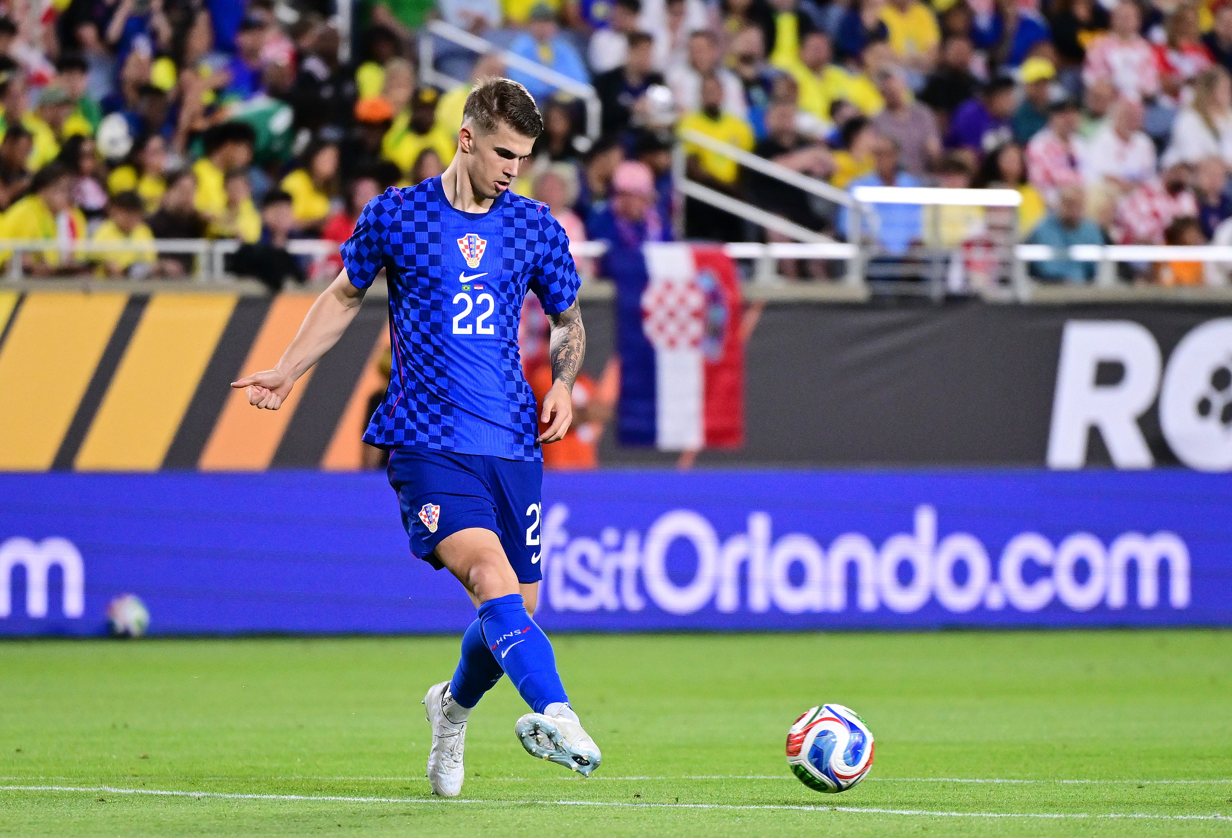 Luka Vuskovic in action for Croatia ahead of the World Cup