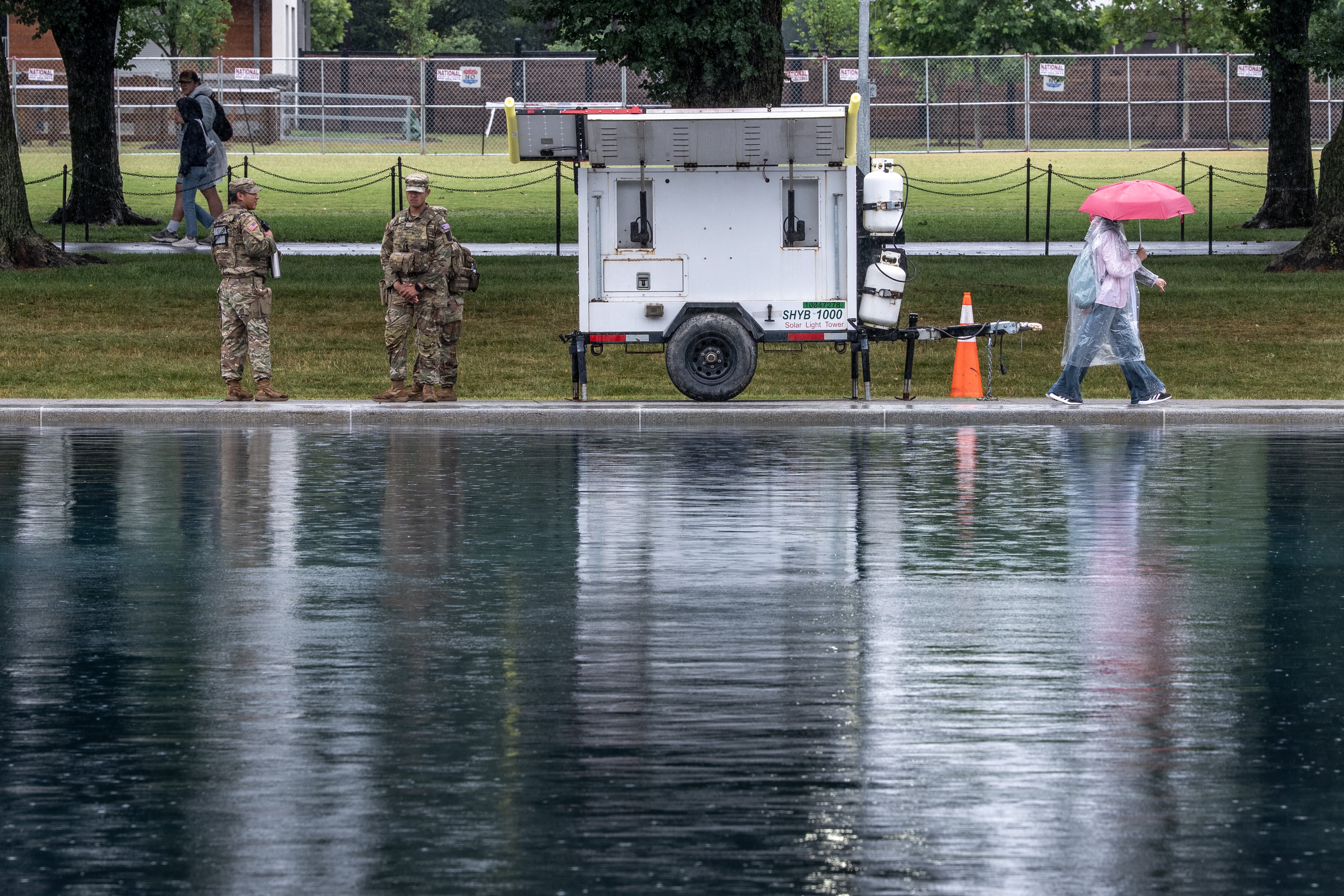 The Trump administration has installed fencing and increased security around the issued-plagued Reflecting Pool renovation project