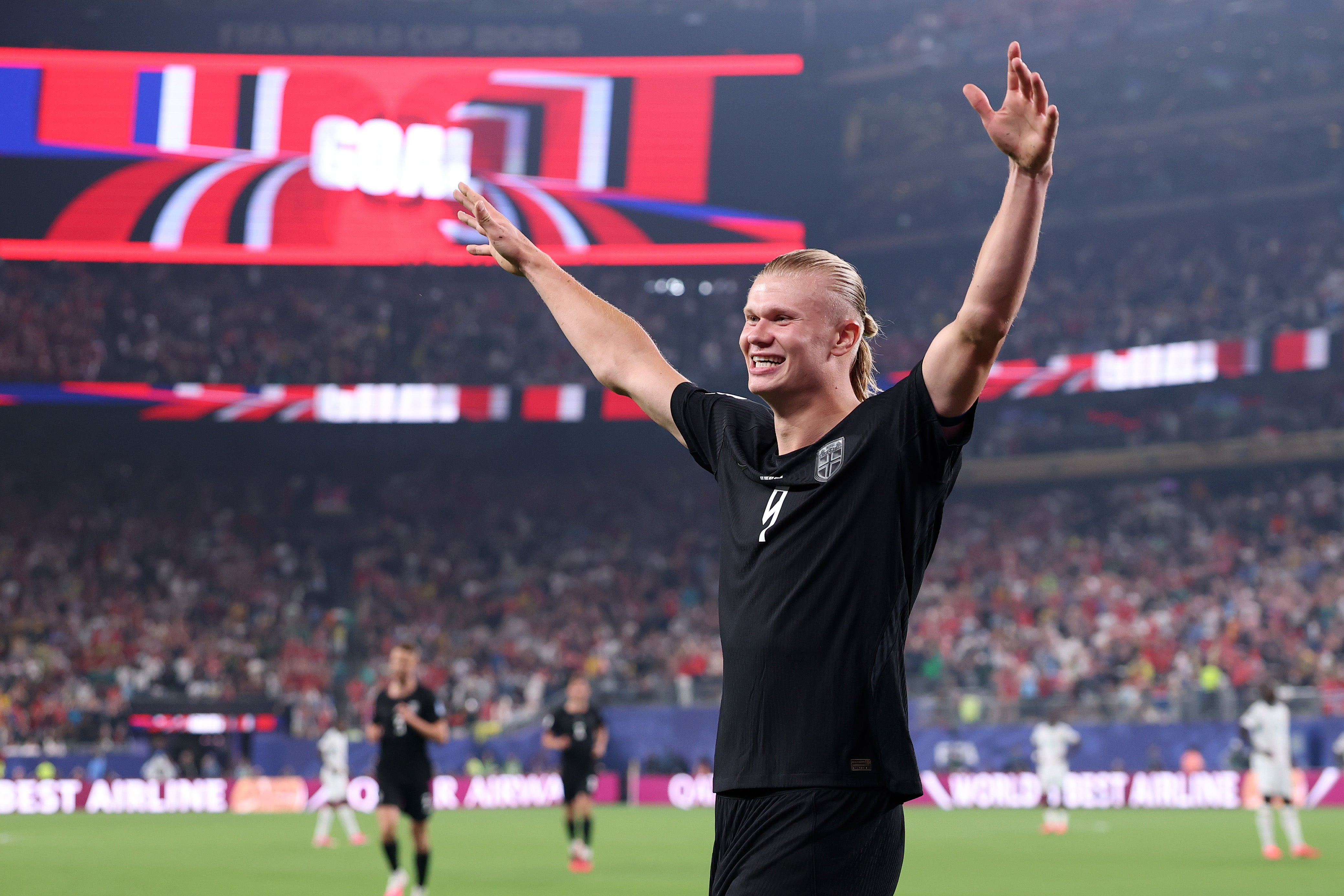 Erling Haaland has scored four goals in two World Cup matches to send Norway into the last-32
