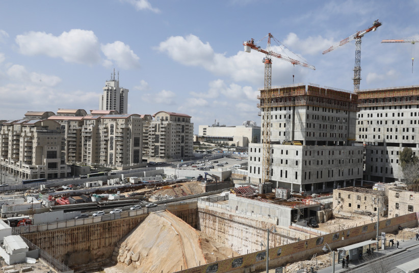 A massive construction site off Jaffa Road, not far from the entrance to Jerusalem, seen in 2022.