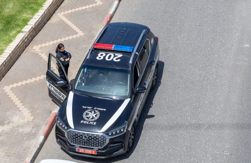An Israel Police car, April 13, 2026; illustrative.