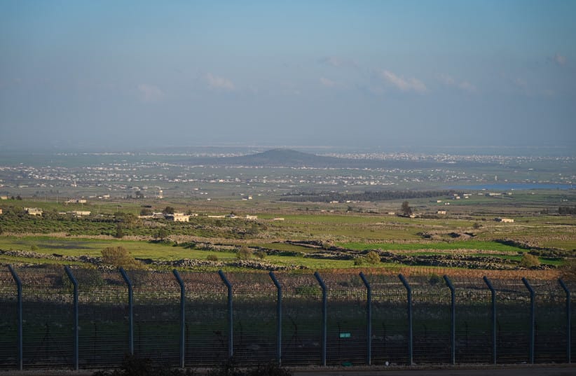 VIEW OF the Israeli border area with Syria, as seen from the northern Golan Heights, April 11, 2026.
