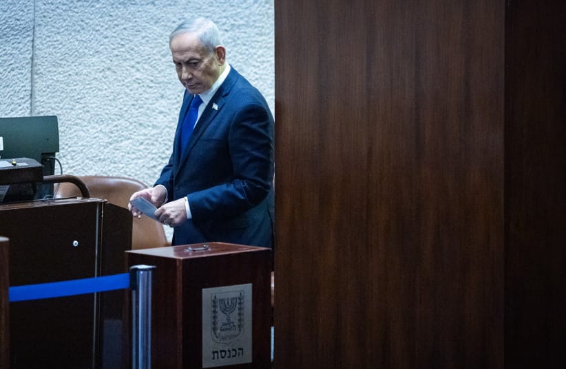 Israeli Prime Minister Benjamin Netanyahu attends the State Comptroller elections at the plenum of the Knesset, in Jerusalem, June 3, 2026.
