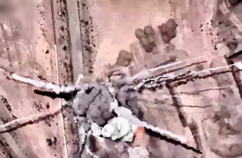 A screengrab taken from a handout video released by the Israeli Military says to show a strike on an aerial defence system in Iran at an unknown location, video released on June 8, 2026.