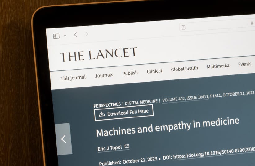 Website of the Lancet, a weekly peer-reviewed general medical journal and one of the oldest of its kind, is seen on a laptop computer (illustrative)