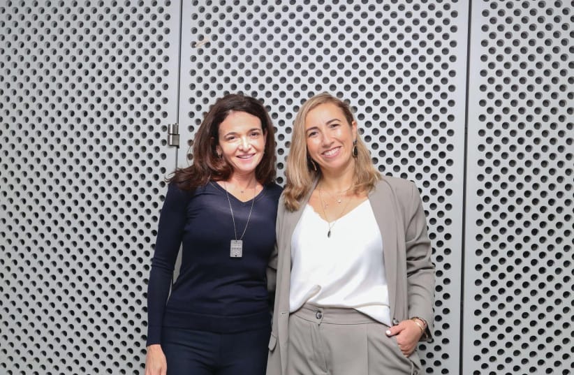 Sheryl Sandberg, Civil Commission advisory board member and Lean-In.org CEO, with Elkayam-Levy at the screening of the documentary 'Screams Before Silence,' at the Simon Wiesenthal Center, Los Angeles.