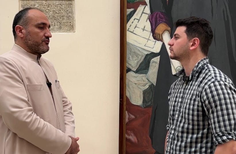 Bishop Koryun Baghdasaryan and Jerusalem Post senior field reporter Sam Halpern in the old city of Jerusalem. June 29, 2026.