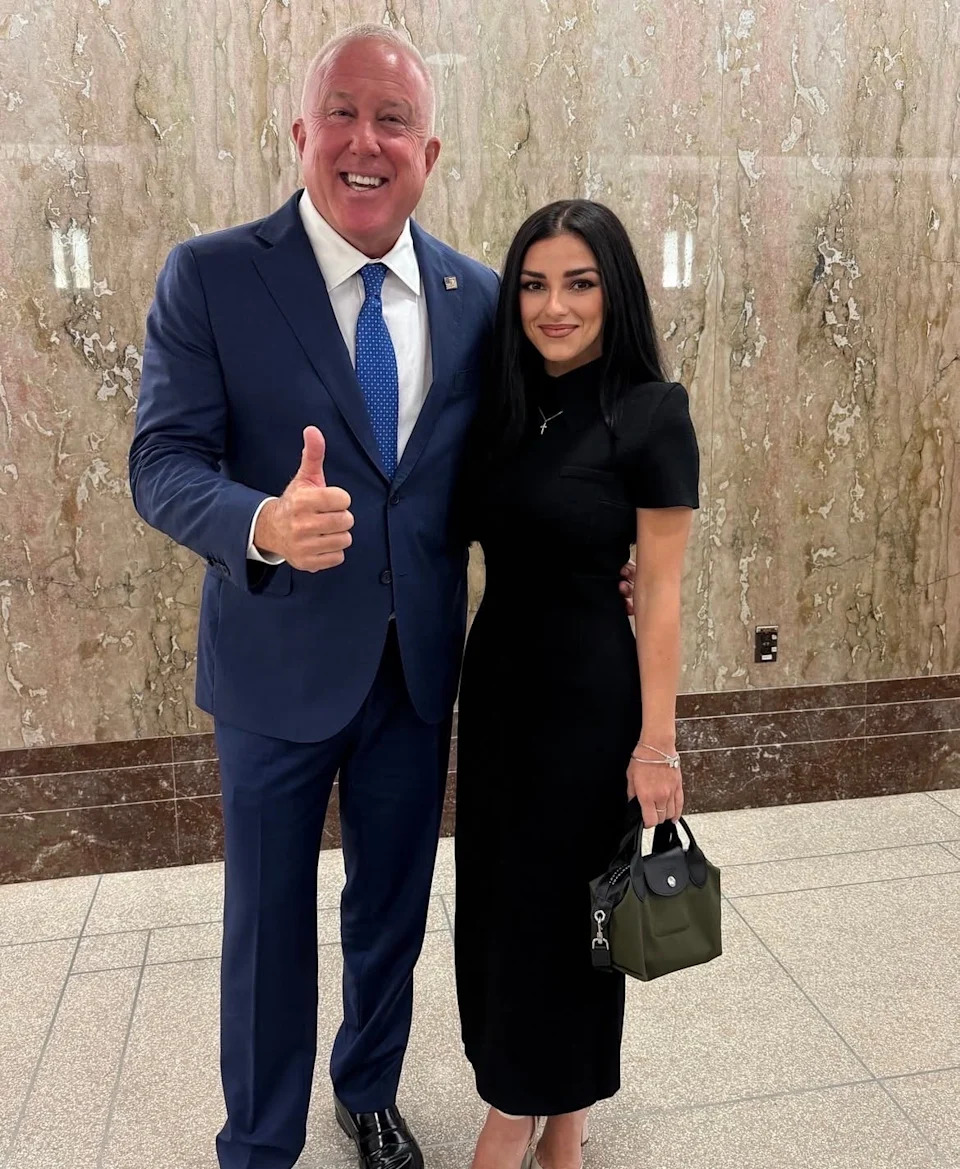 Kash Patel’s girlfriend Alexis Wilkins at the confirmation hearing of her party pal Bill White, the US Ambassador to Belgium. / Alexis Wilkins, Instagram