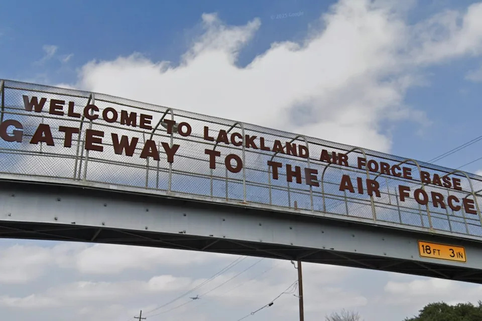 A flu outbreak at Lackland Air Force Base has resulted in almost 300 cases, one congressman has claimed (Google Streetview)
