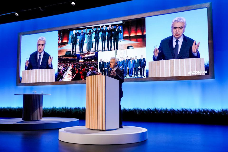 FILE PHOTO - International Energy Agency (IEA) Director Fatih Birol gives a speech during the 2024 Autumn Conference of the Norwegian company Equinor at the Norske Teater. (is associated with: «Norway's Equinor to invest $400m in North Sea project with partners») Thomas Fure/NTB/dpa