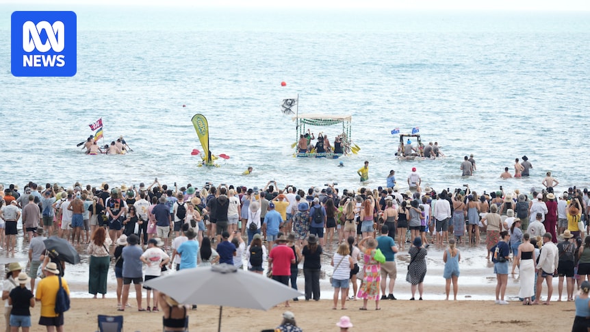 Thousands gather for iconic Beer Can Regatta at Darwin's Mindil Beach