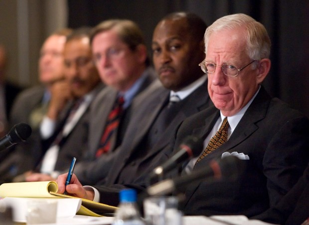 Senior McKean County Judge John M. Cleland, right, chaired the state Interbranch Commission on Juvenile Justice which recommended legal reforms after the Kids-for-Cash scandal. (CITIZENS' VOICE FILE)