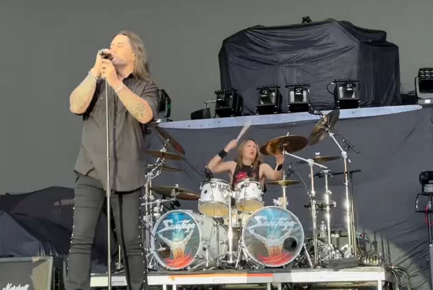 SAVATAGE Plays Second Show With Stand-In Drummer BLAS ELIAS At France's Heavy Week-End Festival; Fan-Filmed Video