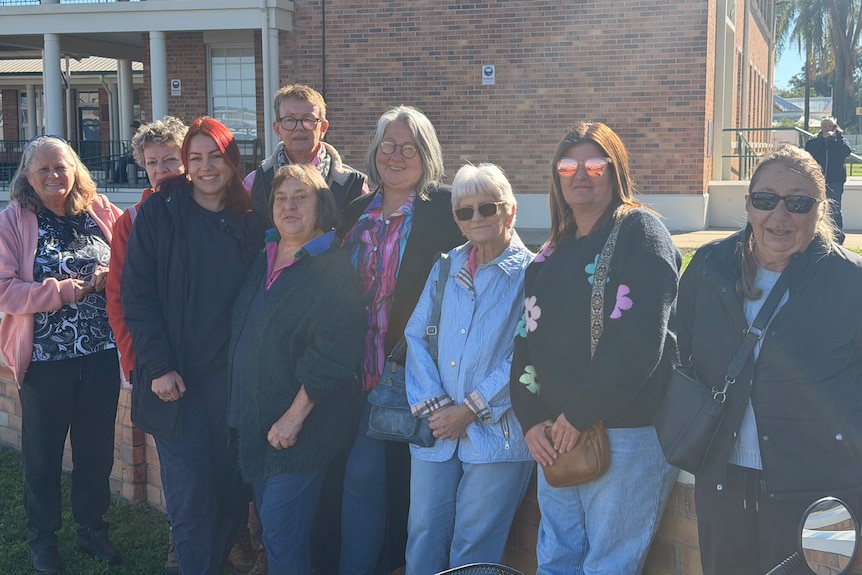 A group of people gathered out the front of the Goondiwindi Court House.